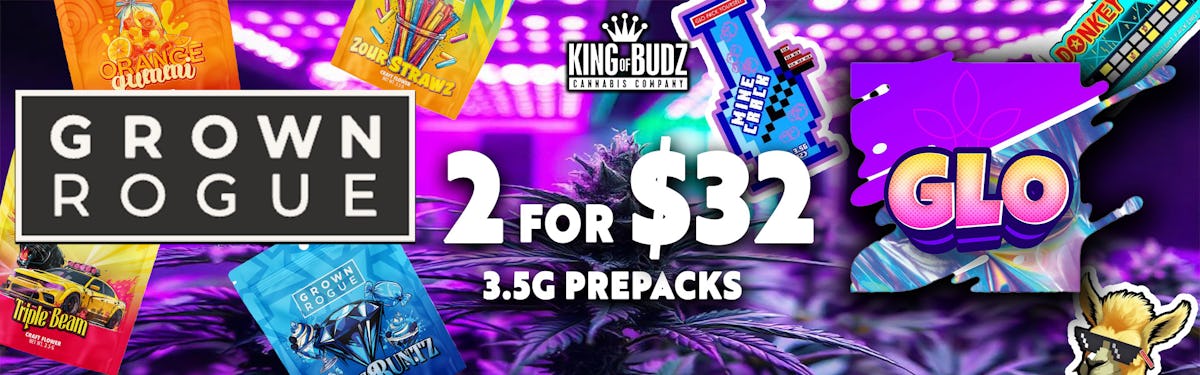 Grown Rogue + Glo Farm 3.5g Prepack 2/$32