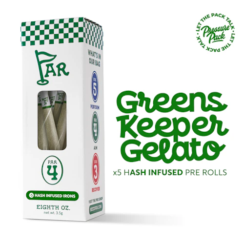 PAR x Pressure Pack - 5-Pack .7g Hash Infused Prerolls - Greens Keepers Gelato