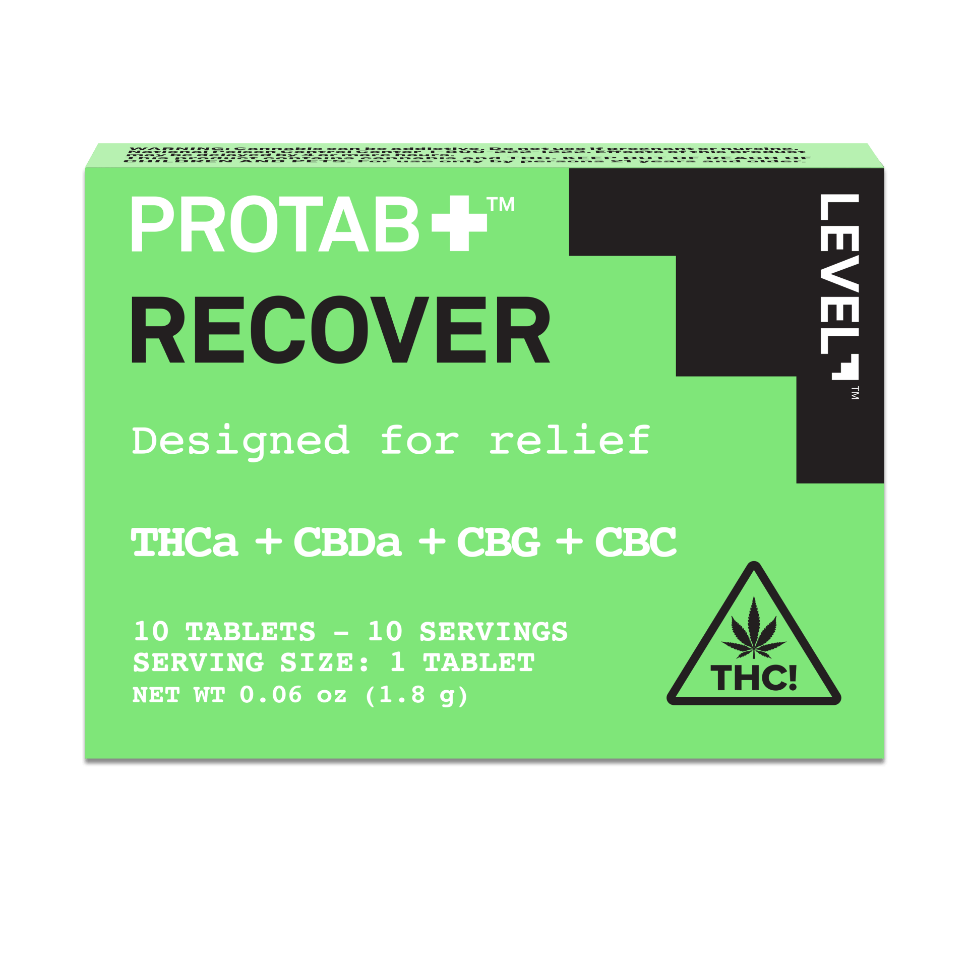 Level | Recover Protab+ | THCa:CBDa:CBC:CBG | 10pk