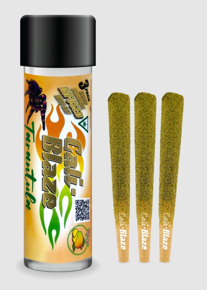 Cali-Blaze Tarantula | Mango | Kief Coated & Diamond Infused Preroll - /3pk