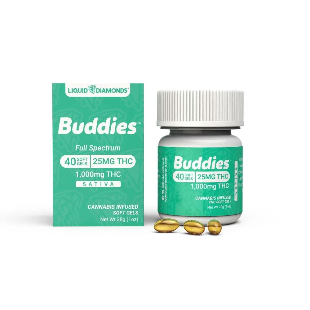 Buddies - 40pc (Indica) Liquid Live Resin 25mg Soft Gels