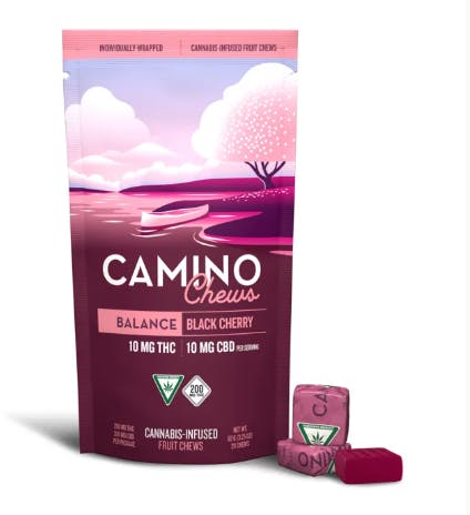 Product: 1:1 | Black Cherry | 10mg THC x 10mg CBD | 20pk | Camino Chews