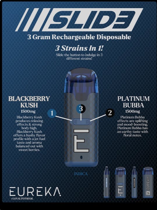 Eureka | Vape | Slide 3-in-1 3G | Indica - BlackBerry