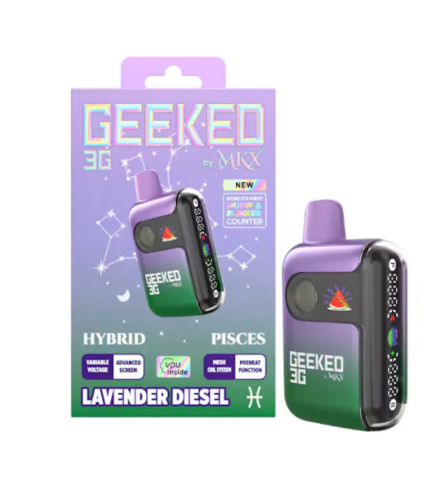 MKX Oil Co. MKX Oil Co Geeked Disposable Pices - Lavender Diesel 3g (hybrid, disposables)
