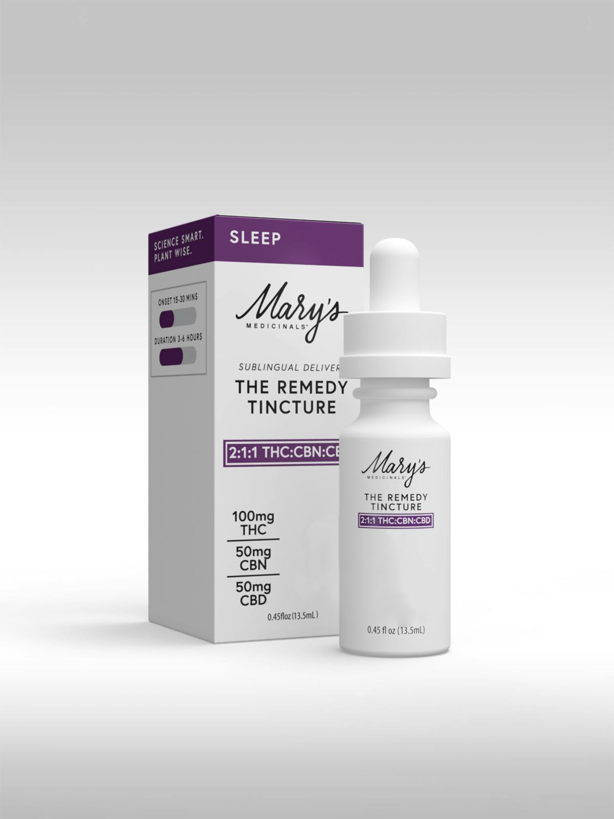 Product: Mary's Medicinals | Sleep Remedy | Infused Sublingual Oil | 100mgCBN:100mgCBD:200mgTHC | 0.45oz