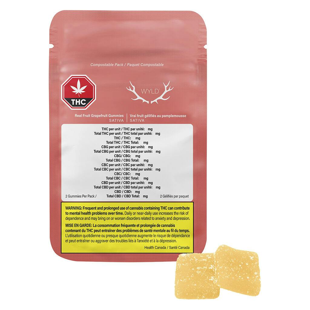 Wyld - real fruit grapefruit 1:1:1 thc:cbg:cbc - 2 pack