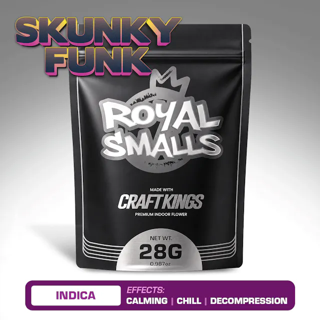 Craft Kings Royal Smalls Skunky Funk 28g (indica, small buds)