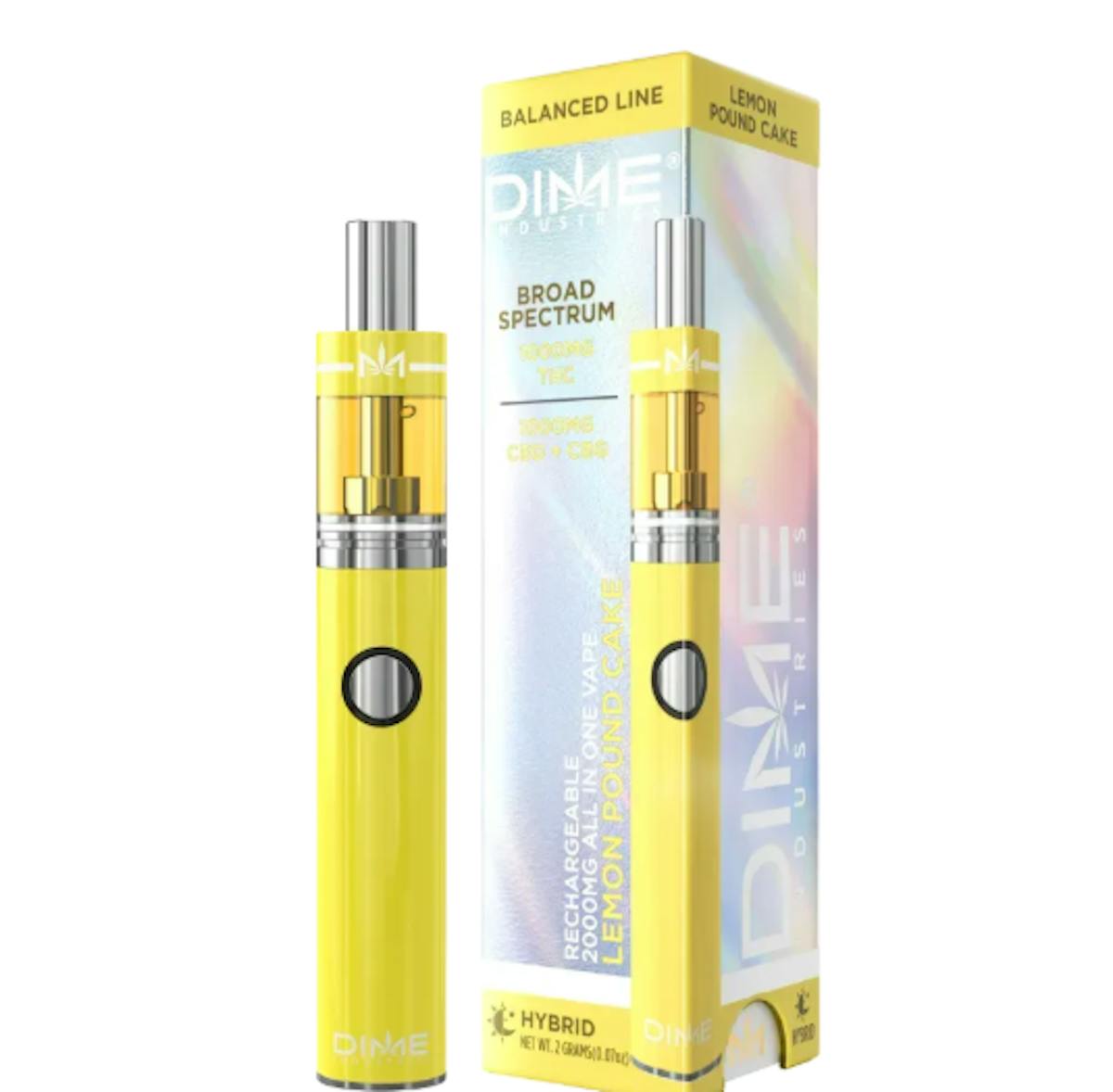 Dime 1:1:1 Lemon Pound Cake Disposable (THC:CBD:CBG) 2g Vaporizers