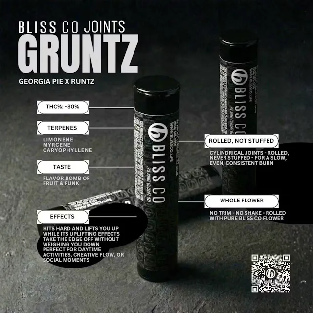 Bliss Co. Bliss Co Pre-Roll Gruntz .7g (hybrid, singles)