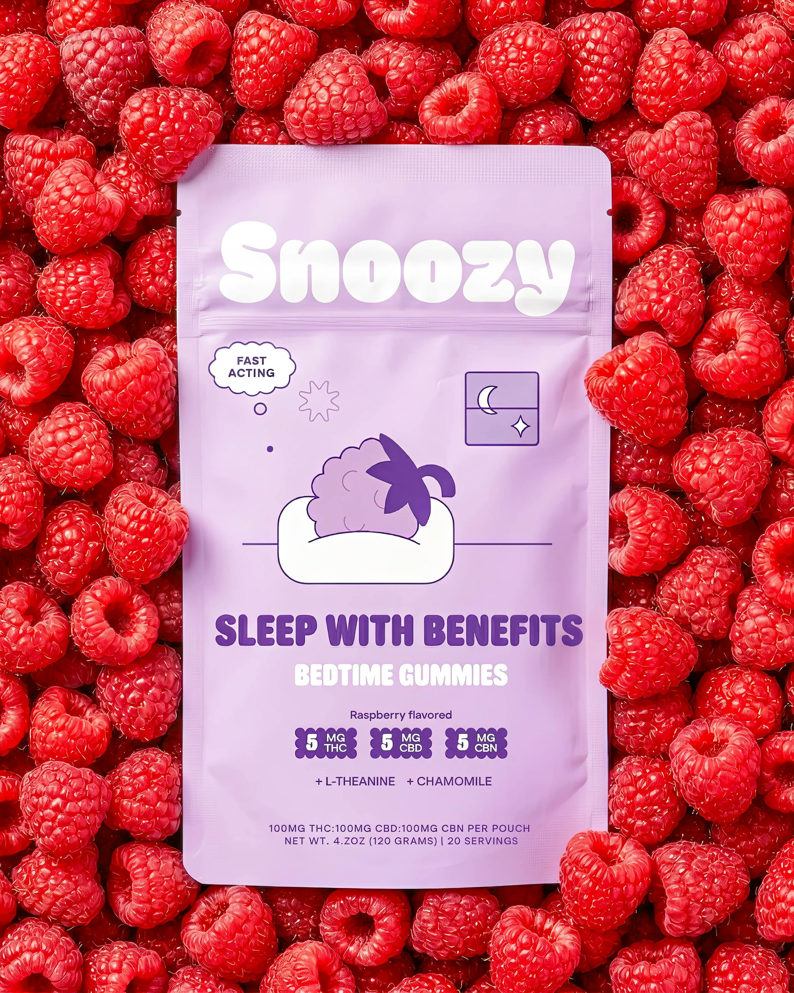 Sleep With Benefits - Raspberry THC:CBN:CBD + Chamomile & L-Theanine | Gummies [20pk x 5mg]