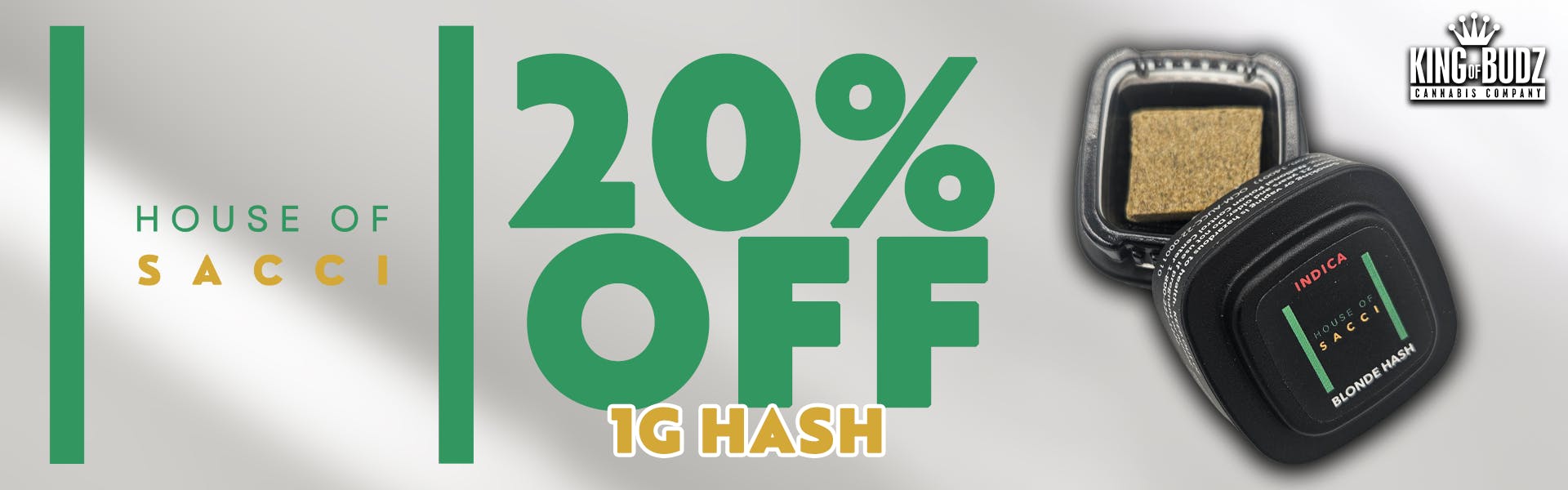 House of Sacci - 1g Hash - 20 Percent OFF