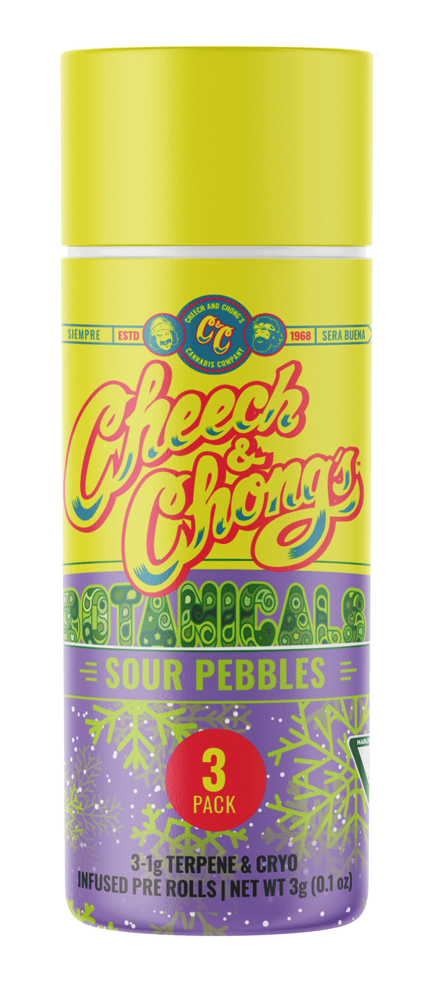 Cheech & Chong - 3-Pack 1g Infused Prerolls - Sour Pebbles