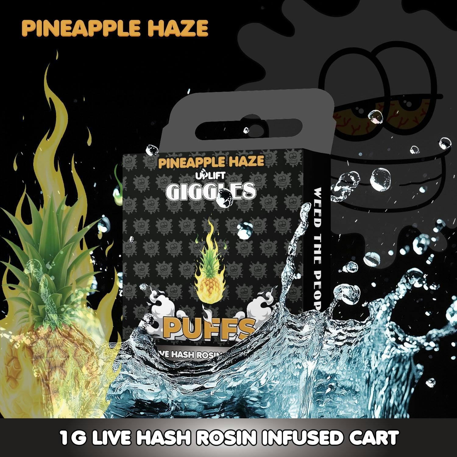 Giggles - 1g Live Rosin Cart - Pineapple Haze