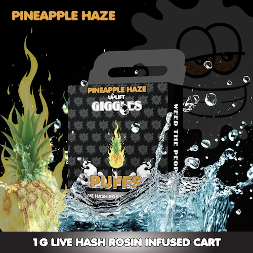 Giggles - 1g Live Rosin Cart - Pineapple Haze