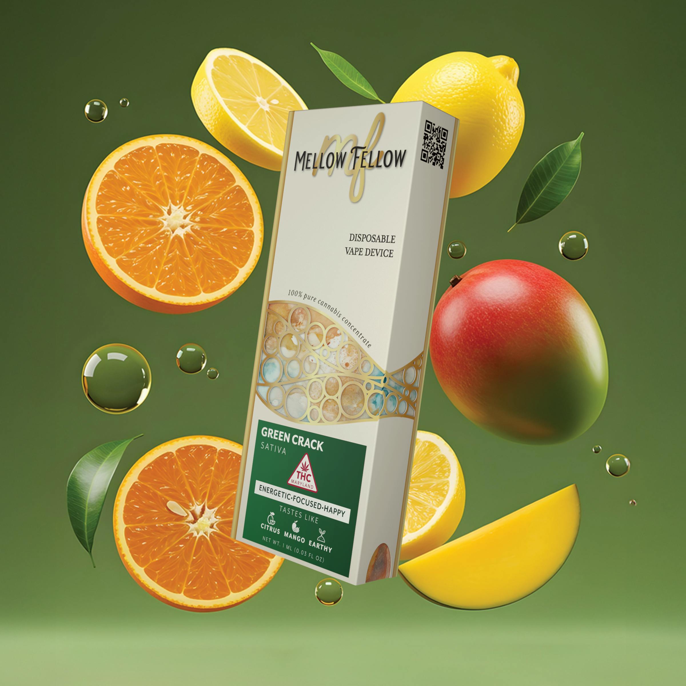 Shop Mellow Fellow Green Crack 1g Disposable Vape