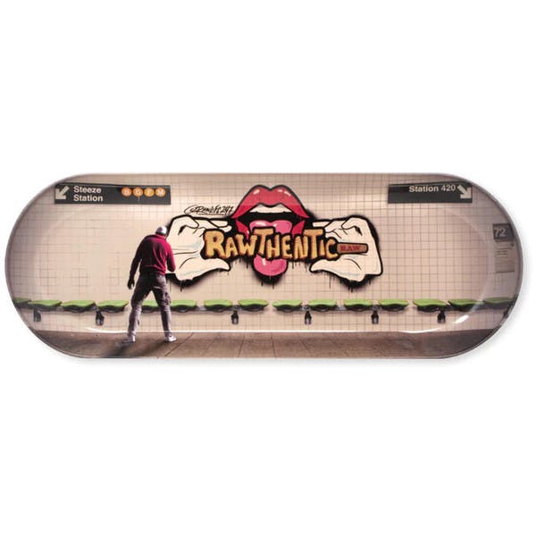 RAW Large Skate Deck Metal Rolling Tray