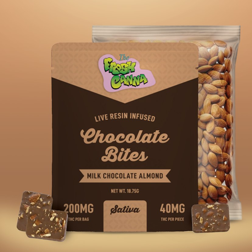 Fresh Canna | 200mg Live Resin Chocolate Bites | Milk Chocolate Almond