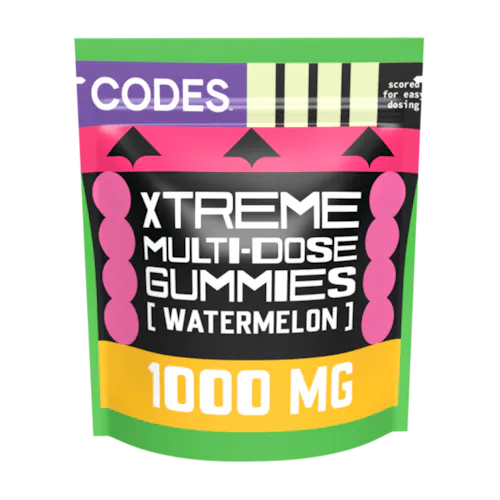 Codes: Xtreme Gummies | Watermelon | 1000mg | 10pk-active