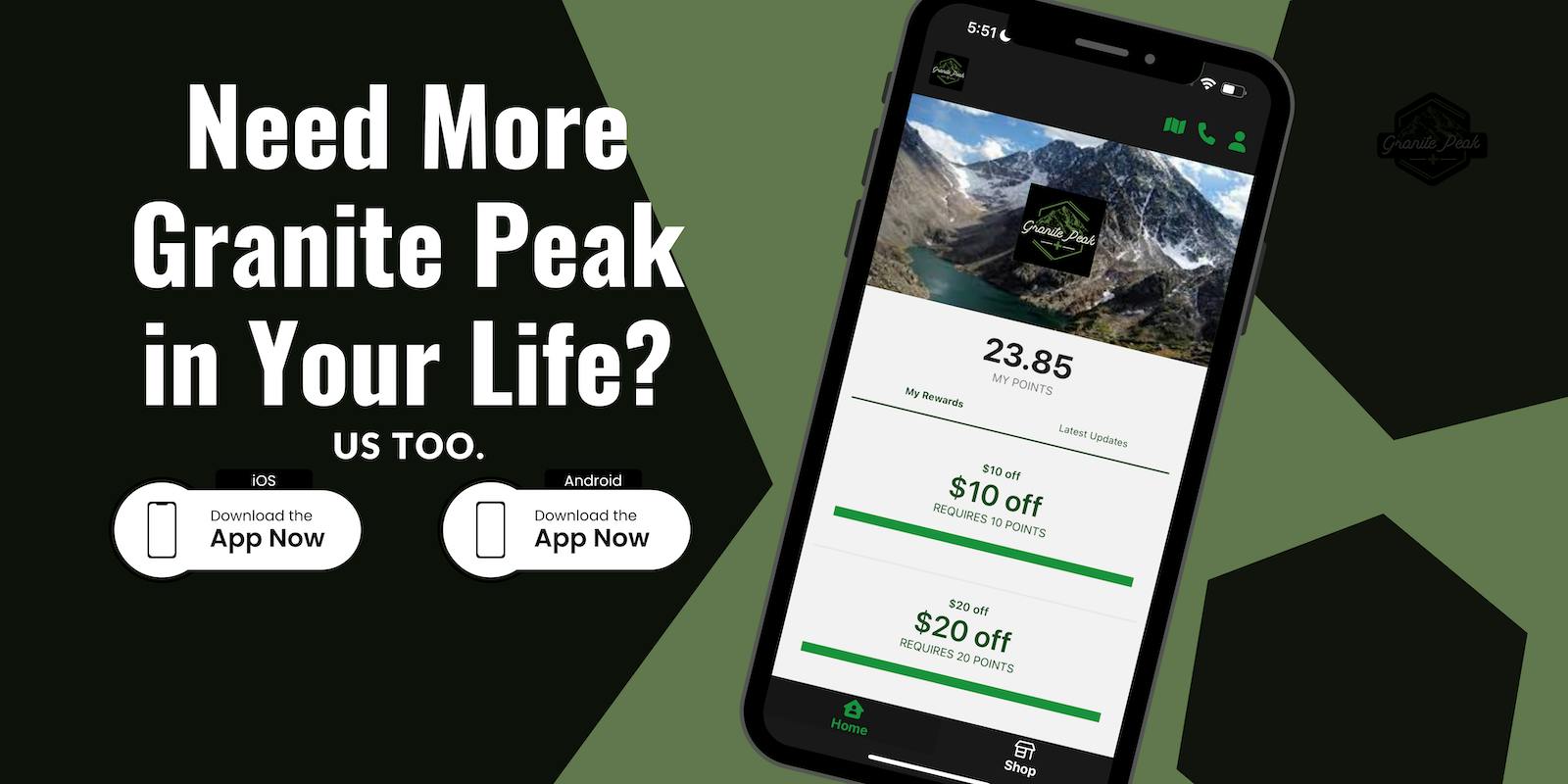 dispensary near me, app,shopping,granite peak, billings,montana,travel,airport,loyalty