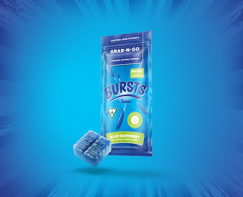 Sauce Bursts - Sour Blue Razz 200mg Live Rosin Gummies