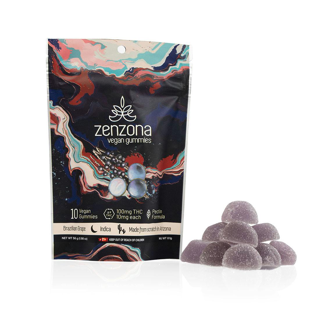 zenzona Vegan Gummies Brazilian Grape 100mg - Indica | D2
