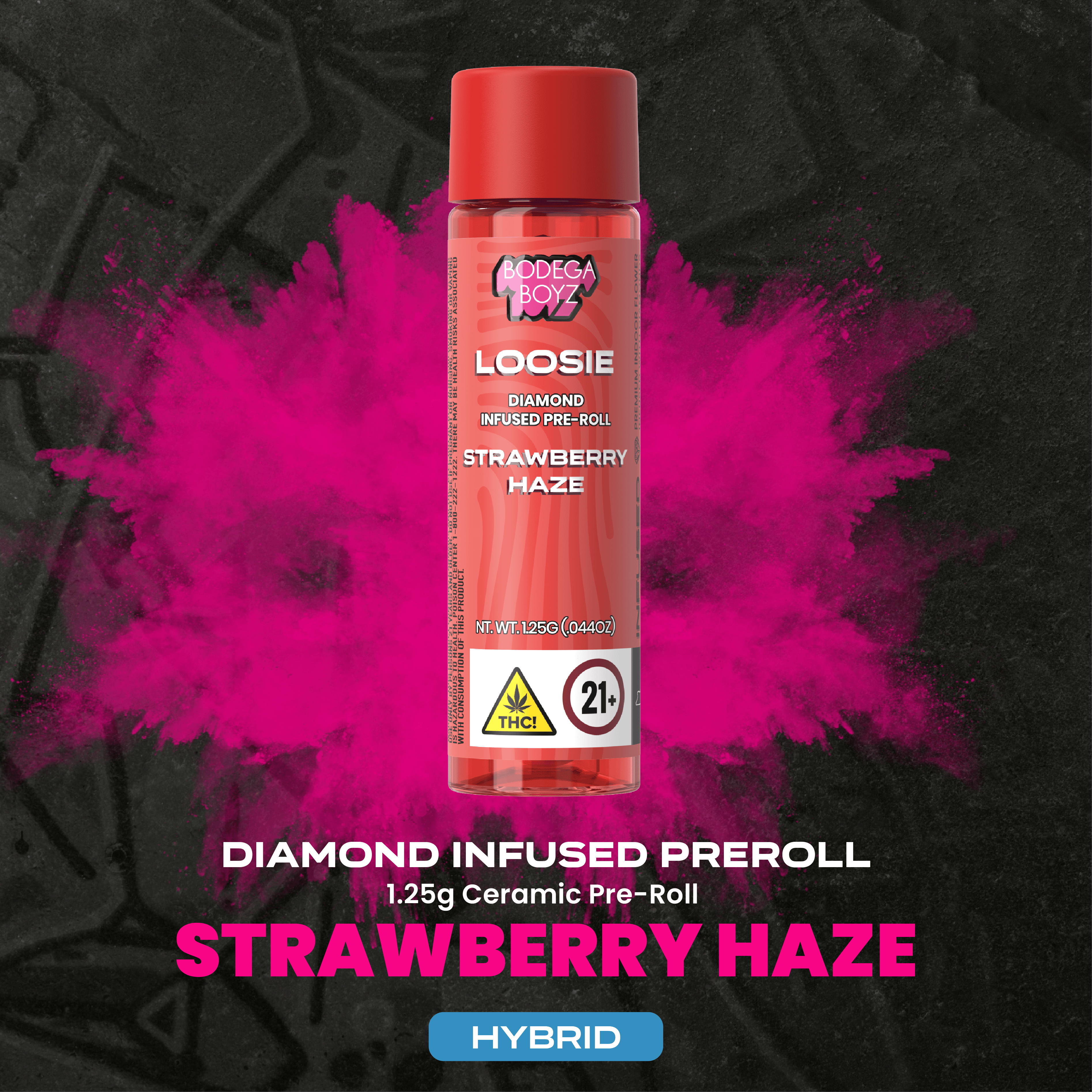 Product Diamond Infused Preroll | Strawberry Haze (H) Bodega Boyz