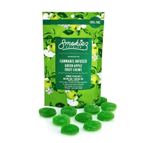 Product CNS Smokiez Gummies - Sweet Green Apple 100mg (10pk) (1:1 THC:CBG)