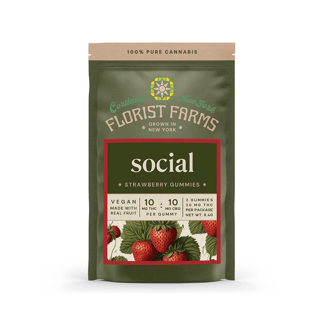 Florist Farms Strawberry CBG:THC Gummies 2ct