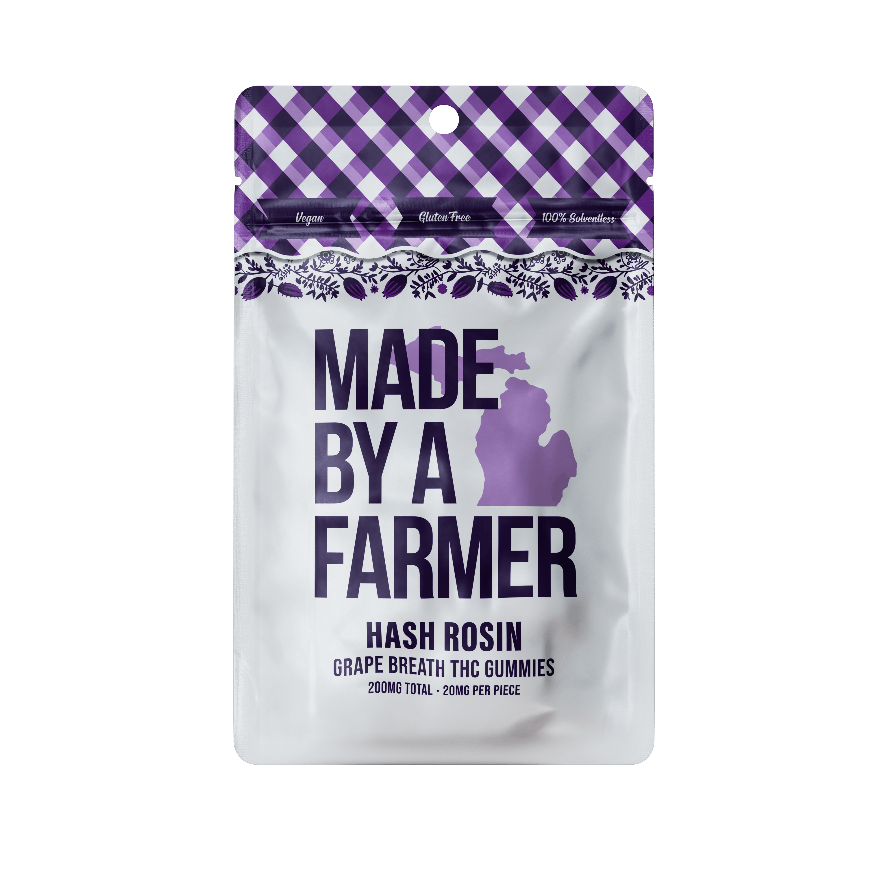 Product: Made by a Farmer | Hash Rosin Gummies - 200mg - Grape Breath