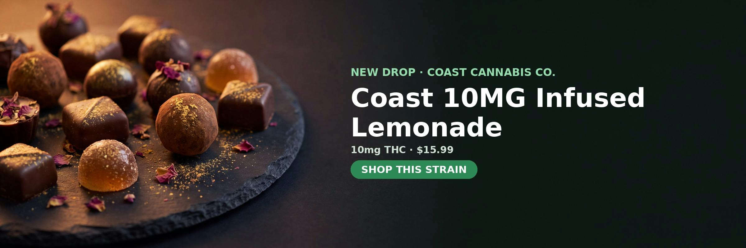Coast 10MG Infused Lemonade now in stock at Green Legacy DC — 10mg THC
