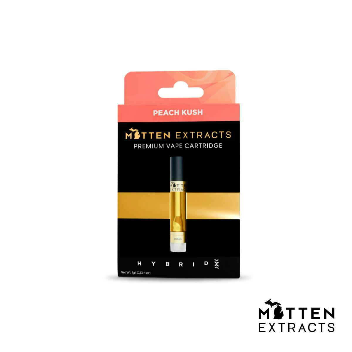 Mitten Extracts - 1g Cart - Peach Kush (Hybrid)