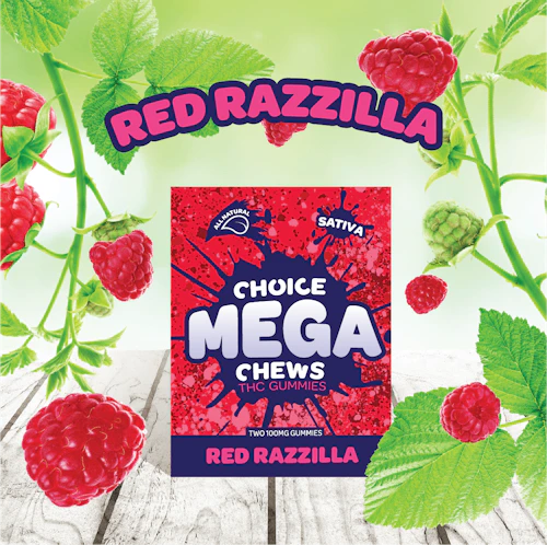 Choice MEGA Chews - 200mg Gummies - Red Razzilla (S)