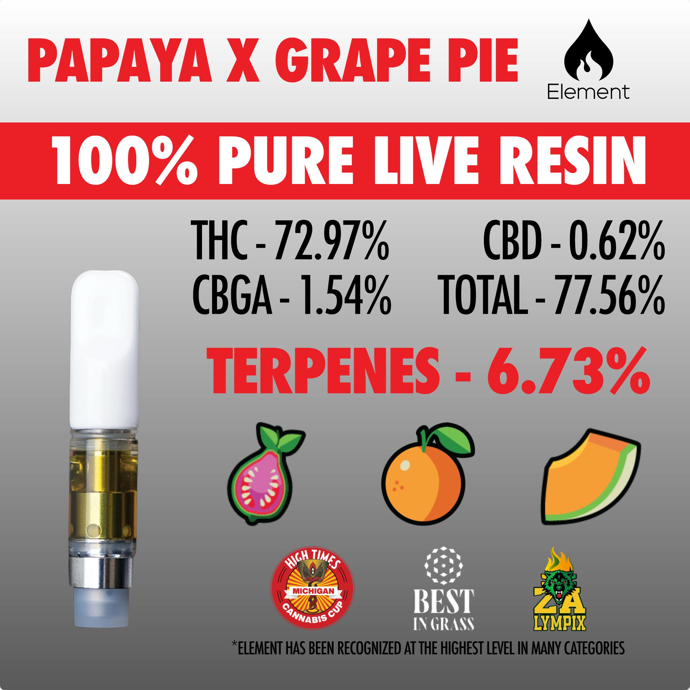 Papaya x Grape Pie by Element – Vapes at Gatsby Cannabis