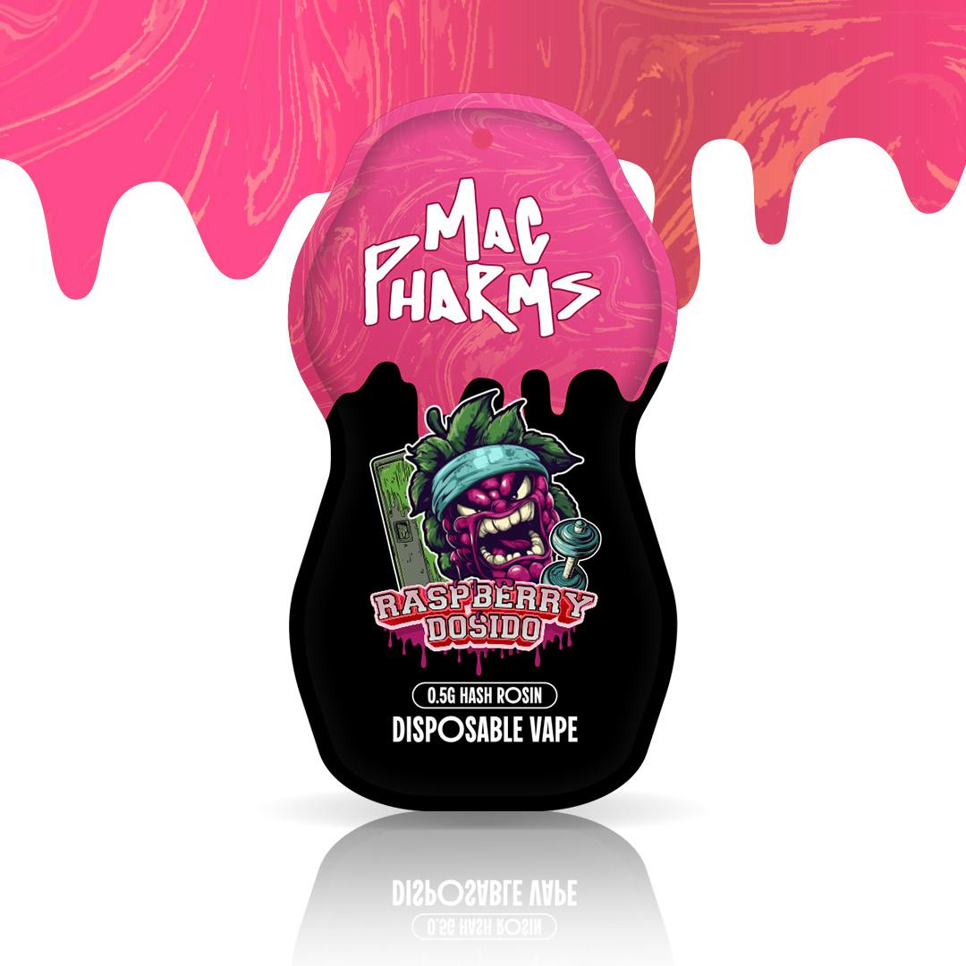 Product: Mac Pharms | Live Rosin Disposable Vape - 0.5g - Raspberry Dosi-Do