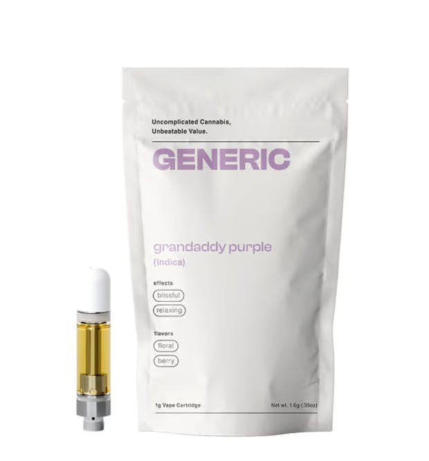 Product CoC Generic Cartridge - Grandaddy Purple 1g