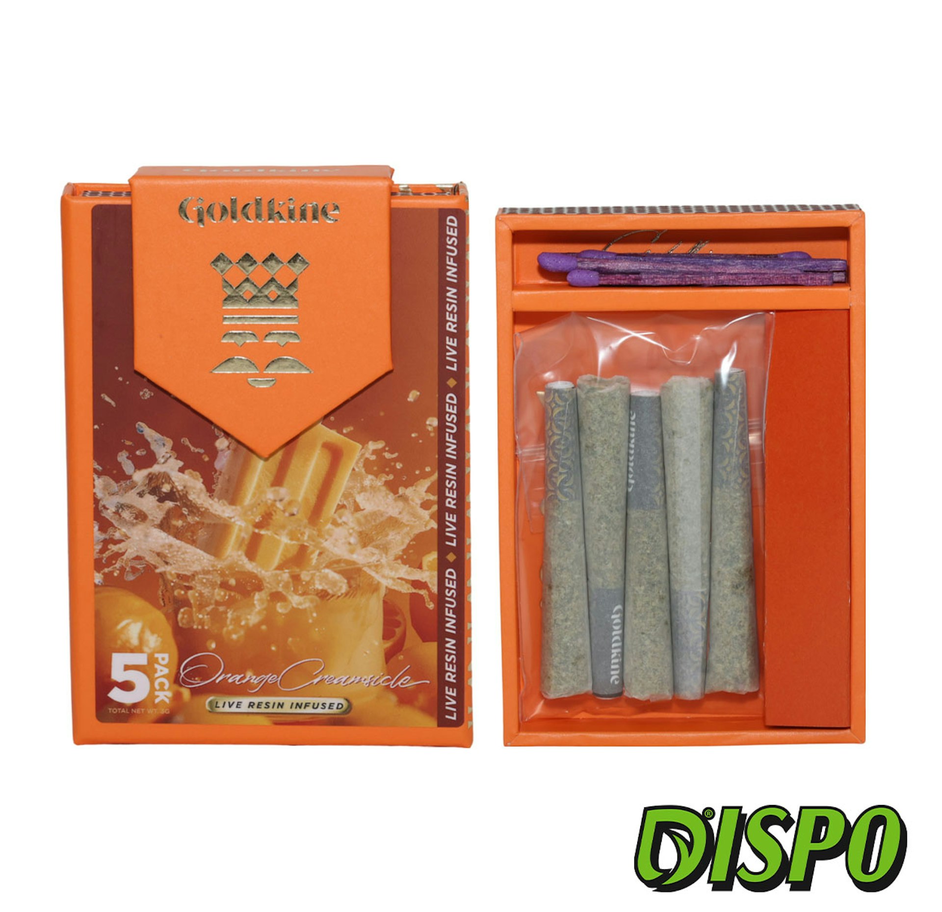 GoldKine - Orange Creamsicle 5 Pack Infused Pre-Rolls