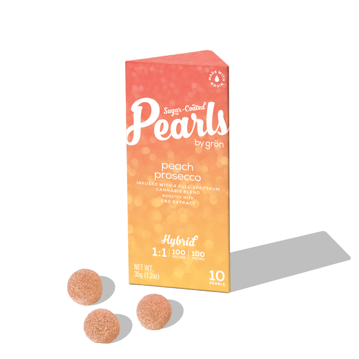 Gron Peach Prosecco 1:1 CBD:THC 10pk 100mg Pearls