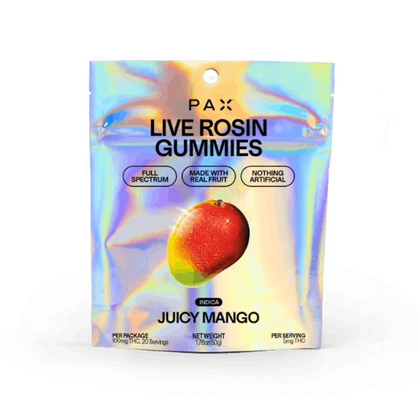 Juicy Mango (I) - 20pk 100mg Live Rosin Gummies - PAX