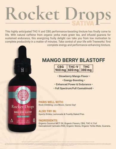 Rocket Drops 3:2:1 (CBG:THC-V:THC) – 60ml Tincture – Treeworks-active