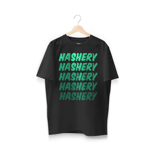 Hashery T-Shirt Green Logo (S) (hybrid, apparel)