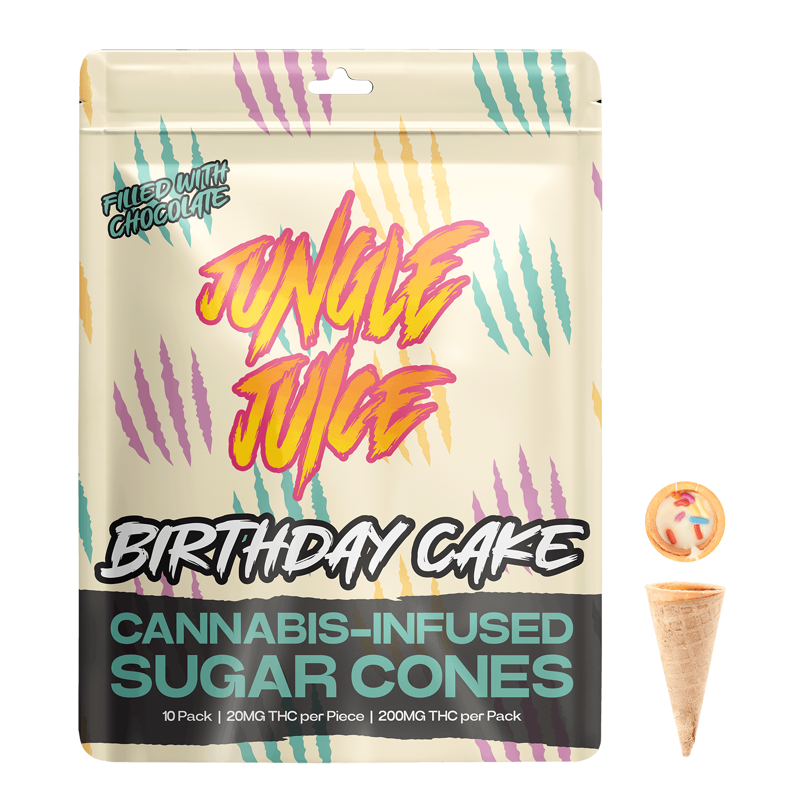 JUNGLE JUICE | BIRTHDAY CAKE - CONES | 10PK X 20MG | 200MG