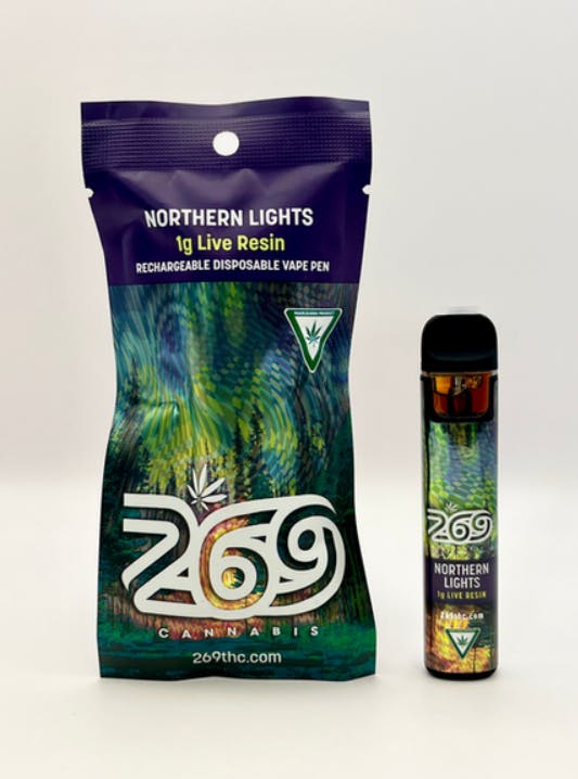 Product: 269 Cannabis | Northern Lights | Live Resin Disposable Vape Indica