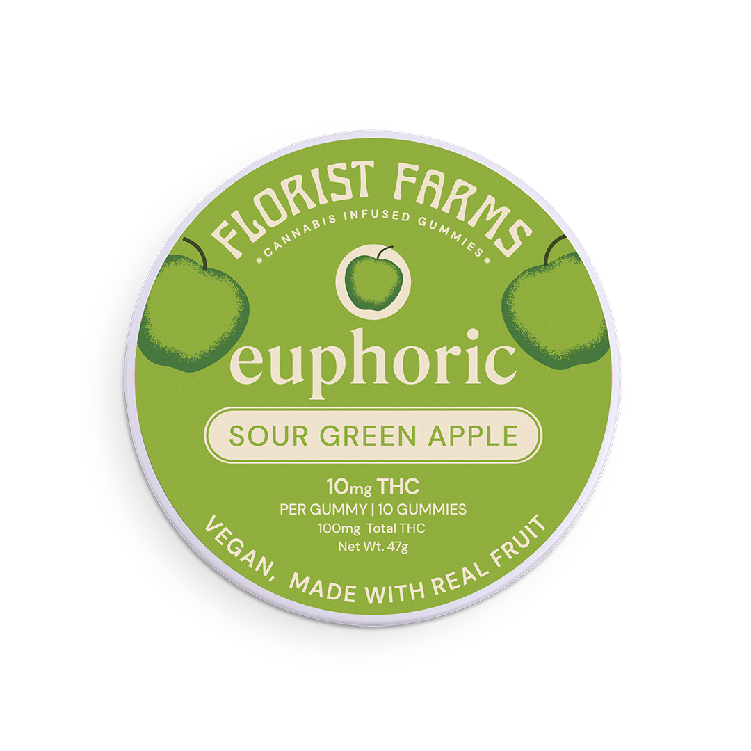 Photo of Euphoric Sour Green Apple Gummies | THC | 10pk
