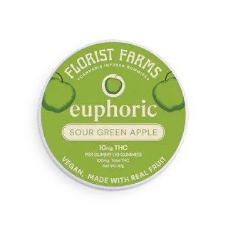Florist Farms | Sour Green Apple  Gummies 100mg