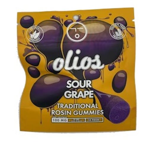 Olio | Sour Grape | Live Rosin Gummies | 100mg - Torches NYC