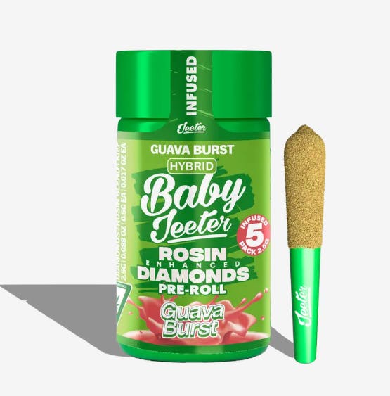 Baby Jeeter - Guava Burst - 5 x .5g Rosin Infused Prerolls