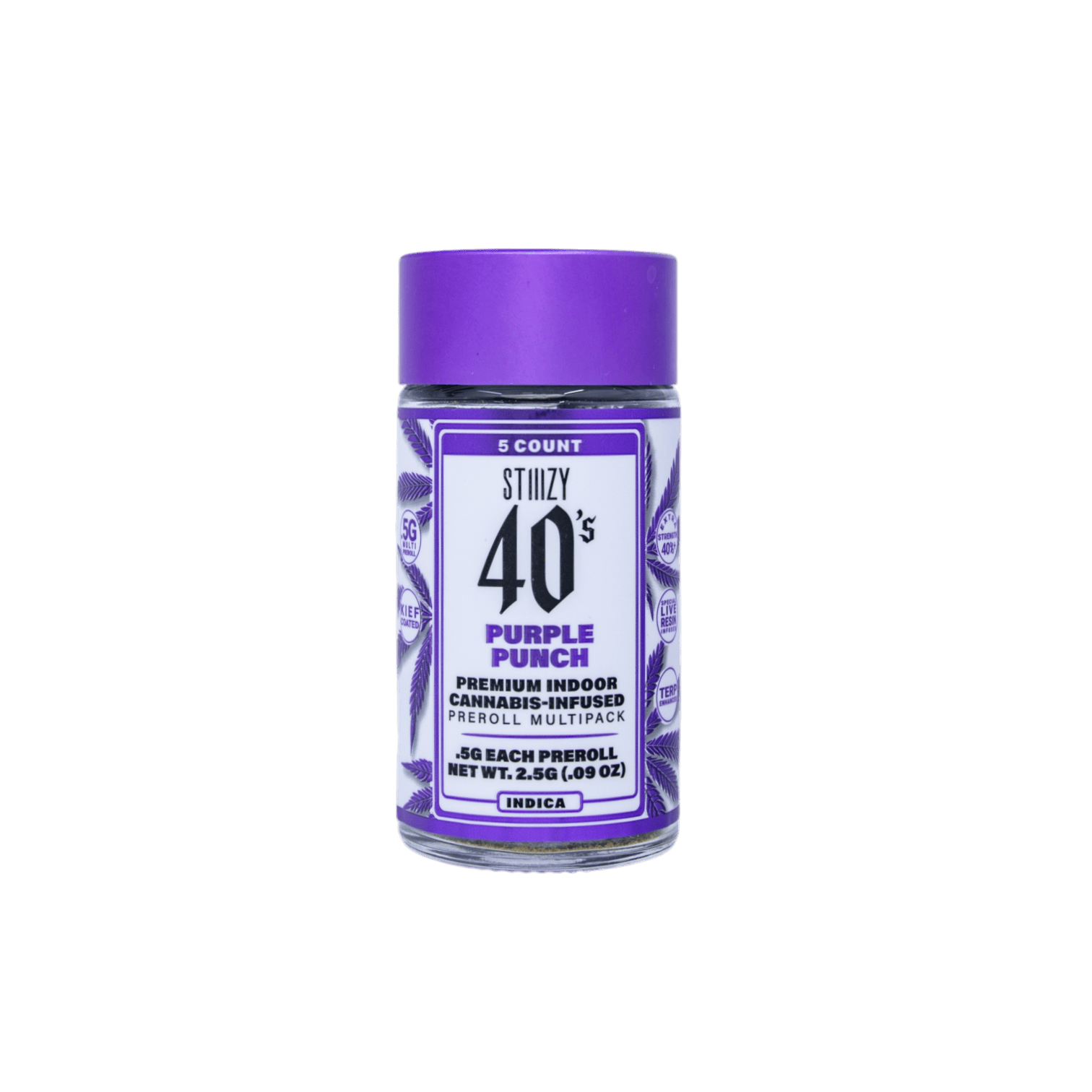 40s Purple Punch 5pk Infused Prerolls - The Flowery NY