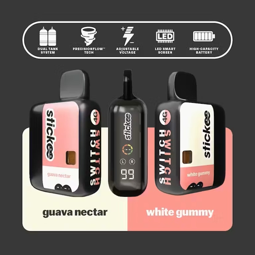 Stickee Switch 4g Live Resin x Liquid Diamonds Disposable - White Gummy x Guava Nectar