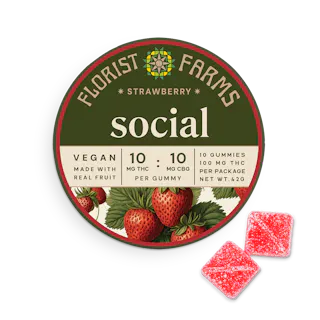 Florist Farms | Strawberry CBG:THC Gummies 100mg