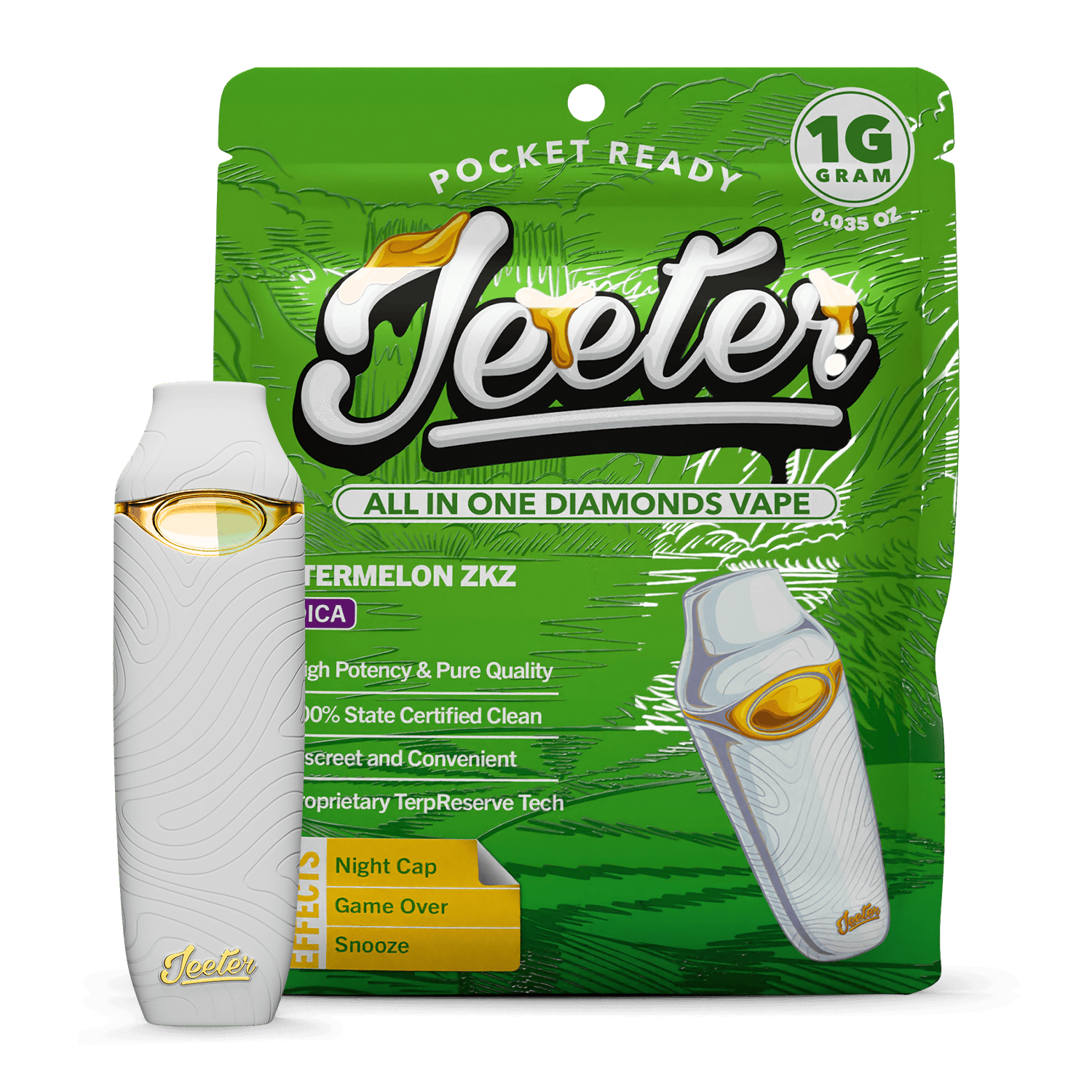 Watermelon ZKZ Jeeter All In One Diamonds Vape | Pocket Ready | 1g